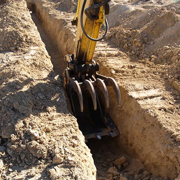 Floor soil excavating with crane